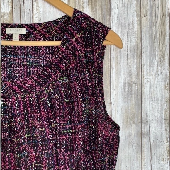 Talbots Sleeveless Black & Magenta Blouse - Picture 2 of 4
